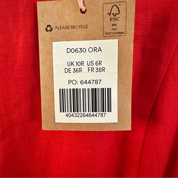 Boden Fit-and-Flare Linen Mini Dress In Vermillion Red - Picture 9 of 13